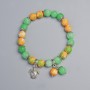 Bracelet 'Variscite' (synthetic acrylic) and Nephrite (synthetic), 8.5 mm diameter +/- (stretch), length 18 cm +/- with metal inserts