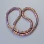 Hematite beads, chameleon color, zigzag, 6x2 mm, 40 cm length on thread
