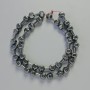 Hematite beads, dumbbell shape, black color, diameter 21x7 mm, 42 cm strand