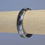 Hematite Bracelet, Black Zigzag, 14x13 mm diameter +/-, 18 cm length +/- stretch