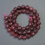 Rubellite Beads on a Cord — Natural Stone, Faceted Bead, Diameter 8 mm, Length 38 cm