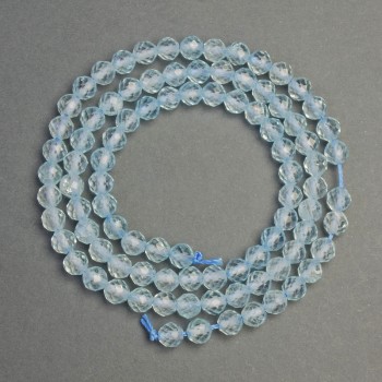 Natural stone beads Topaz faceted round bead, diameter 5 mm ±, length 38 cm+