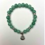 Jadeite Bracelet - Smooth Beads, 8 mm Diameter ±, with Inserts, Length 18 cm ± Stretch