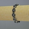 Bracelet Hematite ball rounded cube color black, diameter 12.6x4 mm+-, length 18 cm+- stretch