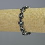 Bracelet Hematite ball rounded cube color black, diameter 12.6x4 mm+-, length 18 cm+- stretch