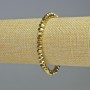 Hematite bracelet with faceted rondelle beads, gold color, 6x4 mm size, 18 cm length, stretch