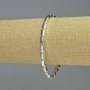 Hematite Rectangle Bracelet, Silver Color, 8x4 mm, 18 cm length, Stretch