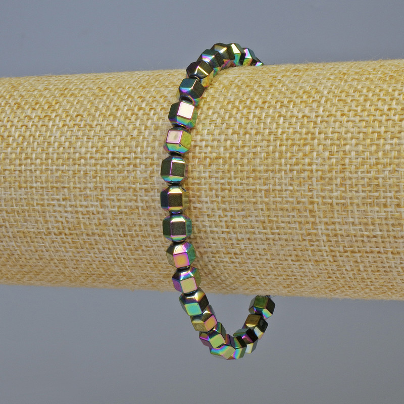 Hematite Bracelet Hexagonal Beads – Multicolor, diameter 5x6 mm, length 18 cm, stretch