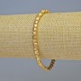 Hematite Bracelet - Cubes, Matte Gold Color, 4x4 mm, 18 cm Length, Stretch