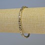 Hematite Cube Bracelet in Bronze Color, Matte and Glossy, 4×4 mm Cubes, 18 cm Length, Stretch