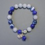 Agate bracelet smooth ball, diameter 10mm+-Aquamarine, diameter 10mm+-, length 18cm stretch