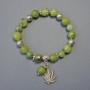 Jadeite Faceted Bead Bracelet, 8–10 mm diameter, 18 cm length, stretch