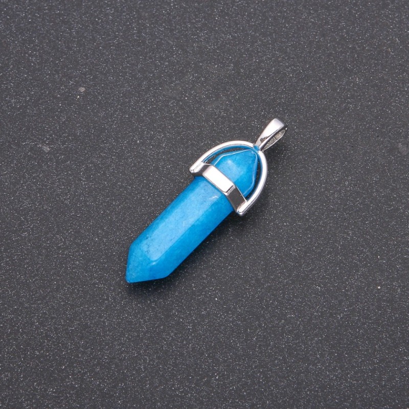 Hexagonal Aquamarine Pendant 4 cm