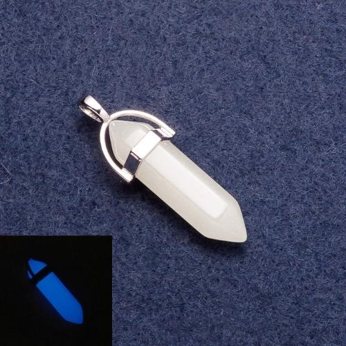 Onyx Pendant that Glows in the Dark, Hexagon 'Blue Glow'