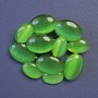 Green Cat's Eye Stone Brooch (synthetic) 45×50 mm ± gold-tone metal