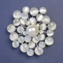 Brooch with gray Cat's Eye stone (synthetic) and pearl (synthetic) 55x55 mm +/- silver-colored metal