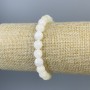 Morganite Bracelet with Faceted Bead 8 mm, Length 18 cm, Stretch