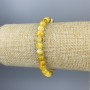 Jadeite Bead Bracelet 6 mm Faceted Beads, Stretch, 18 cm length