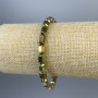Hematite bracelet with hexagons, golden color, 8×5 mm diameter, 18 cm length, elastic