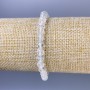 Bracelet with rock crystal, faceted bead, 6 mm diameter, 18 cm length, stretch