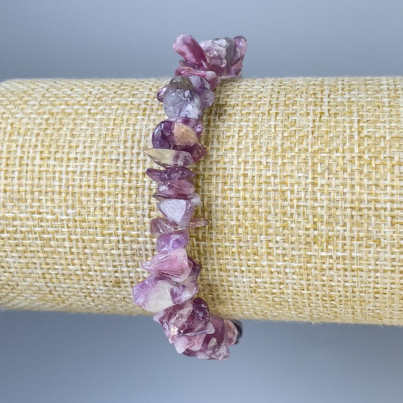 Tourmaline chip bracelet, 10×2 mm diameter, 18 cm length, stretch