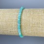 Faceted Amazonite Bracelet with 4mm Cube Beads, 18cm Length, Stretch