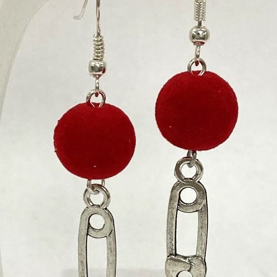 Earrings "Red Rowan", diameter 12 mm+- Tourmaline (imitation) faceted ball, diameter 8 mm+-, length 53 cm+-