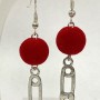 Earrings "Red Rowan", diameter 12 mm+- Tourmaline (imitation) faceted ball, diameter 8 mm+-, length 53 cm+-