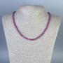 Ruby Necklace with Faceted Cube Beads 4x4 mm, length approx. 45 cm, with clasp