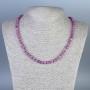 Faceted Rubellite Tourmaline Necklace, 5x5 mm Cubes, Length 50 cm +/- with Clasp