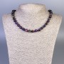 Multicolor Cat's Eye Necklace with a Smooth Bead, 8mm diameter, length 50 cm +/- with clasp