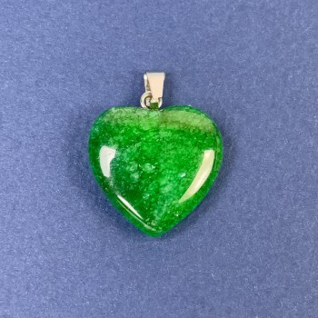 Heart Pendant Chrysoprase (toned stone) 20x20x6x30 mm+