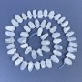 Blue Agate Beads, Faceted with Seed Beads, 6x12mm on Thread, 40 cm Length