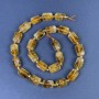 Citrine faceted cylinder beads 14x9mm +/- with seed beads 4x2 on thread, length 39cm+