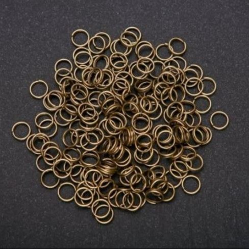 Bronze-colored connecting ring, 4 mm diameter, 25 g pack