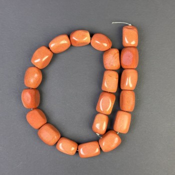 Aventurine Beads 'Golden Sand' Faceted 20x15 mm +/- on thread, length 40 cm+