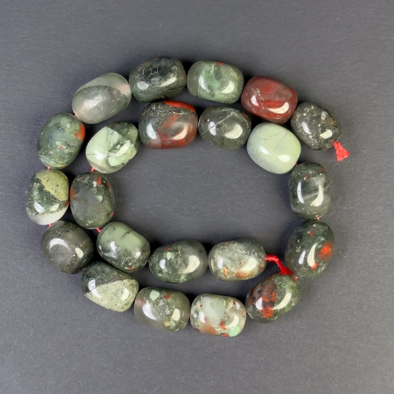 Unakite Jasper Beads 19x14mm on Thread, Length 38cm+
