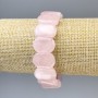 Rose Quartz Bracelet with Rounded Links, 19×13 mm, 18 cm length, Stretch
