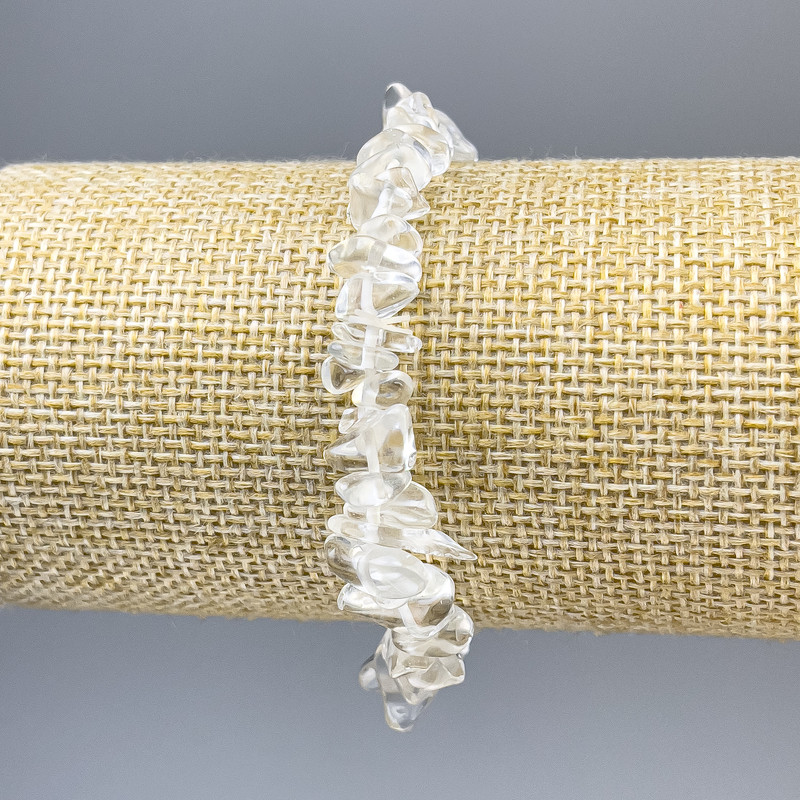 Rock crystal chip bracelet, diameter 6-10×3 mm, length 18 cm, stretch