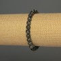 Labradorite bracelet with smooth round beads, 7 mm diameter, 18 cm length, stretch