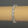 Blue Agate Bracelet, Faceted Beads, 8–10×8 mm, Length ~18 cm, Elastic (Stretch)