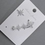 Bezel Stud Earrings for the Earlobe, Silver-Tone Metal, 12x32 mm ± White Rhinestones