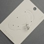 Cafe earring for the earlobe in silver-colored metal 7×13 mm ± white crystals