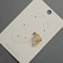 Clip-on earring for the ear, gold-tone metal, 10x14 mm, with white rhinestones
