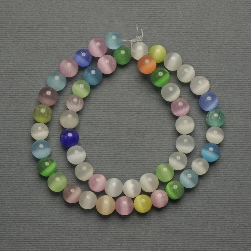 Cat's Eye Beads Multicolor 8mm