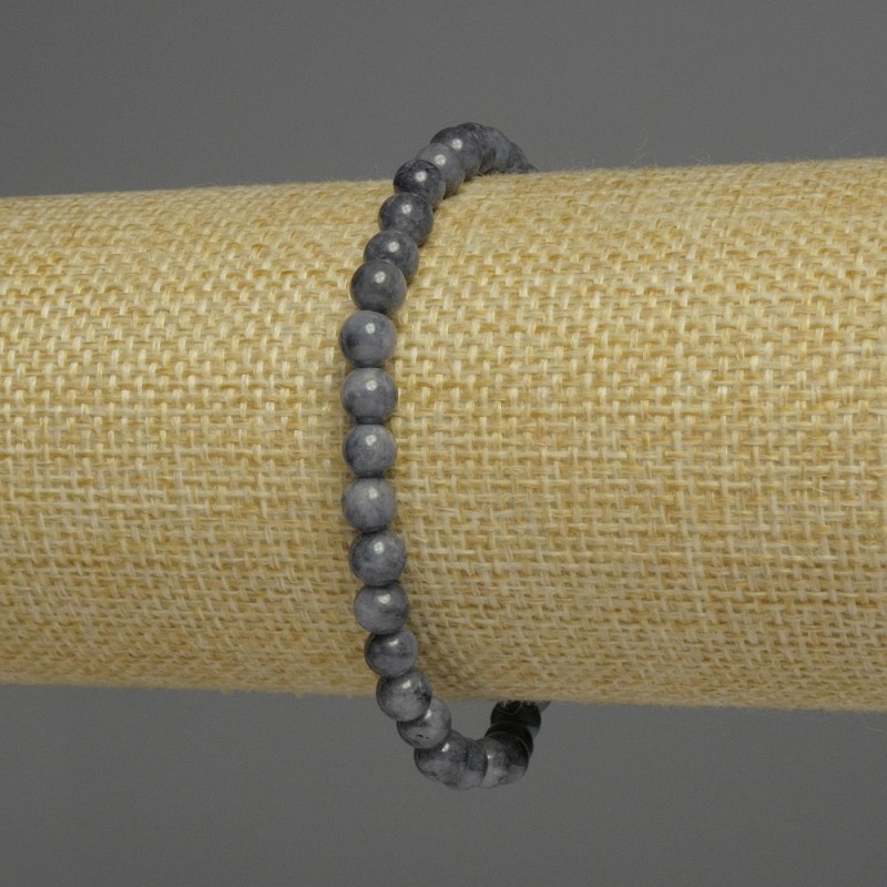 Sapphire bracelet with smooth round beads, 7–8 mm diameter, assorted sizes, 18 cm length, stretch