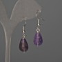 Earrings Amethyst Drop 10×15mm, length 35mm