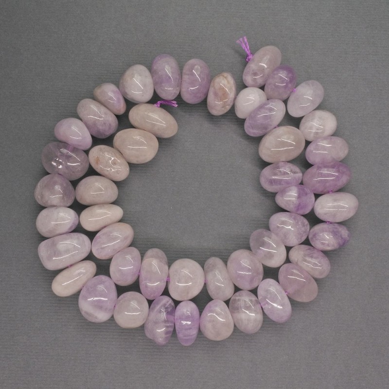 Natural gemstone beads Amethyst, faceted, diameter 12x9mm±, length 40cm±