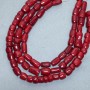 Natural red coral beads, faceted rondelle cut, diameter 9-21 x 9-15 mm, assorted sizes, length 40 cm+