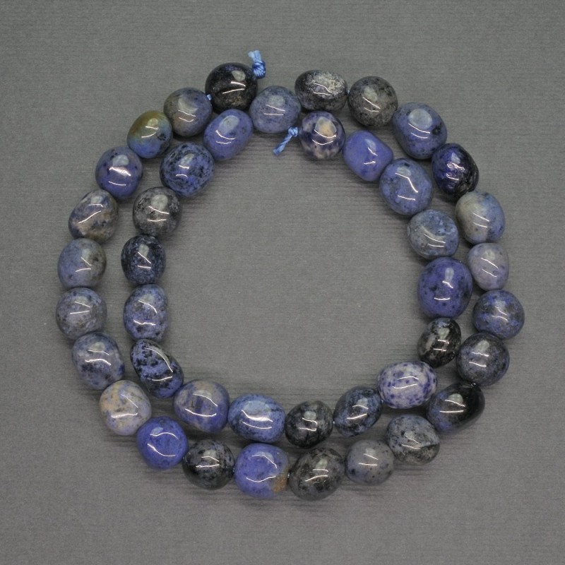 Faceted sodalite beads, natural stone, diameter 9mm, length 39 cm